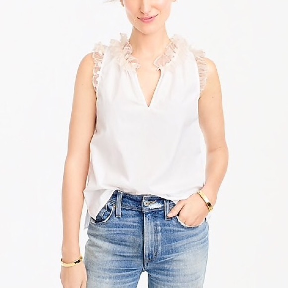 J. Crew Tops - NWT J.Crew Collection Thomas Mason Tulle Trim Top